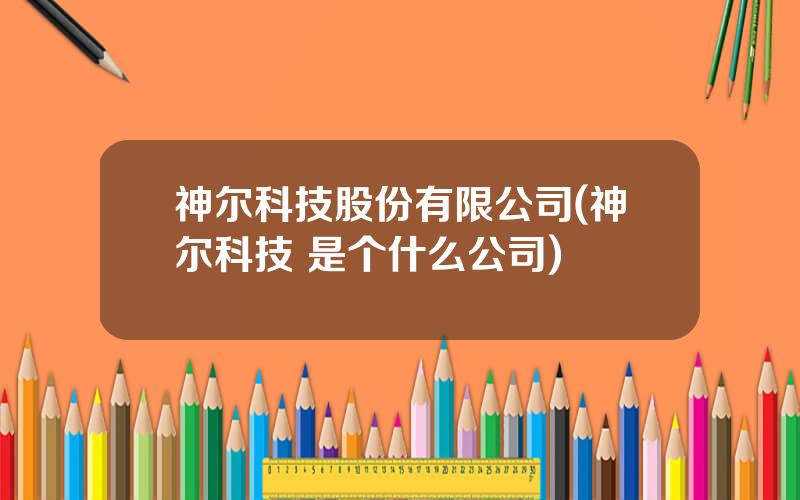 神尔科技股份有限公司(神尔科技 是个什么公司)